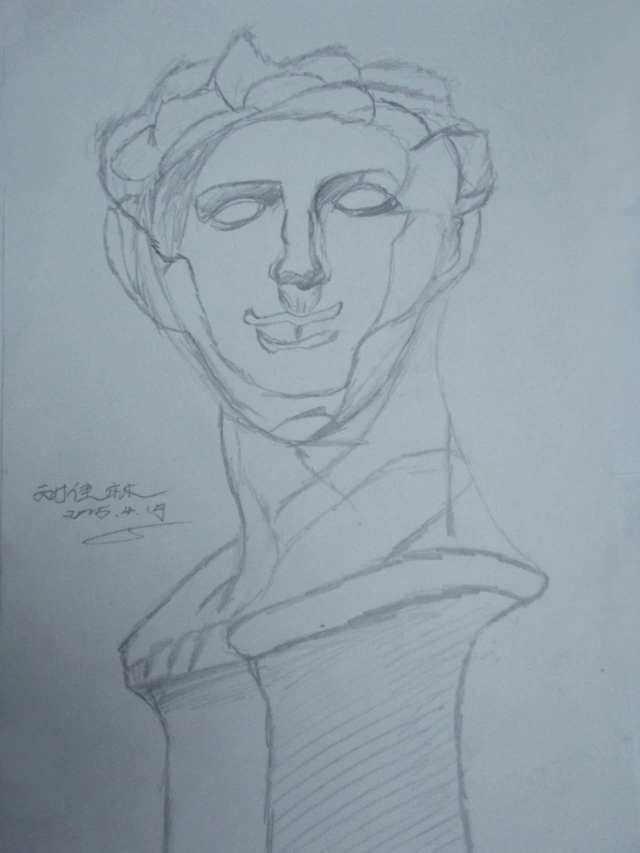 小卫 石膏头像 刘佳林画