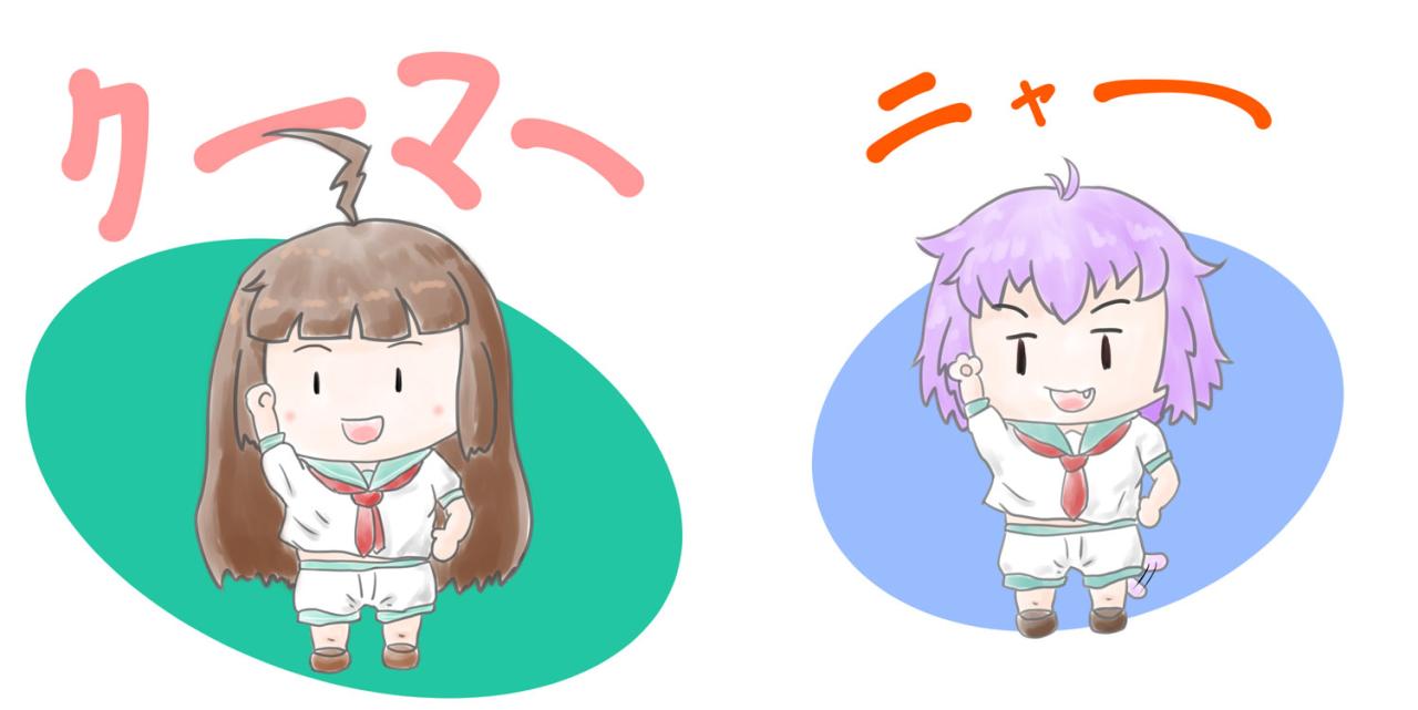 舰队Collection舰娘球磨和多摩Q版头像 预览图