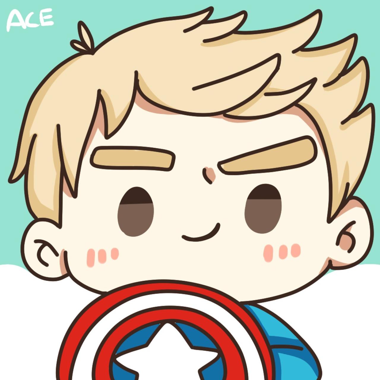 Q版复仇者联盟2美国队长头像