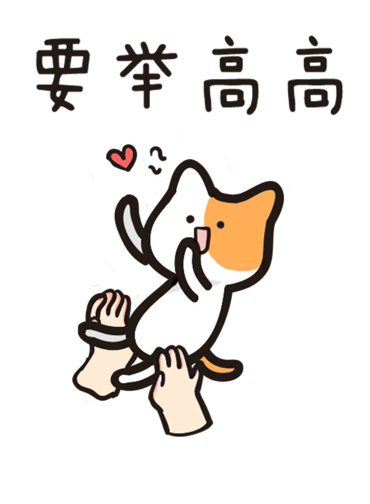 撒娇的猫咪表情：要举高高