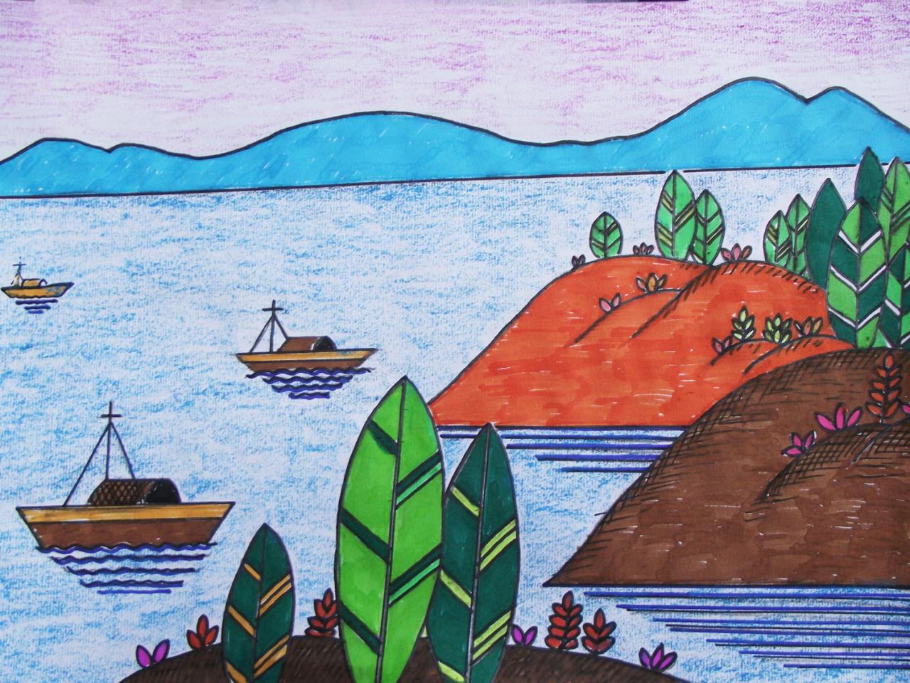 第五步，用彩笔上色