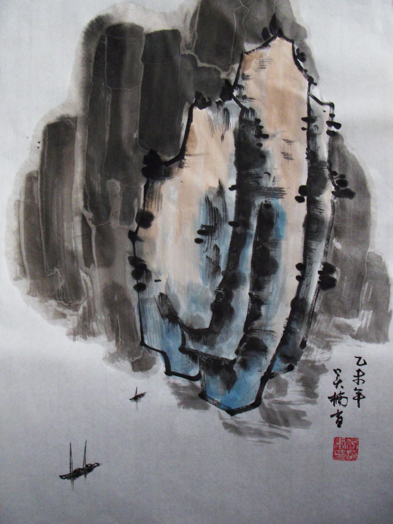 第六步，加远山和小船