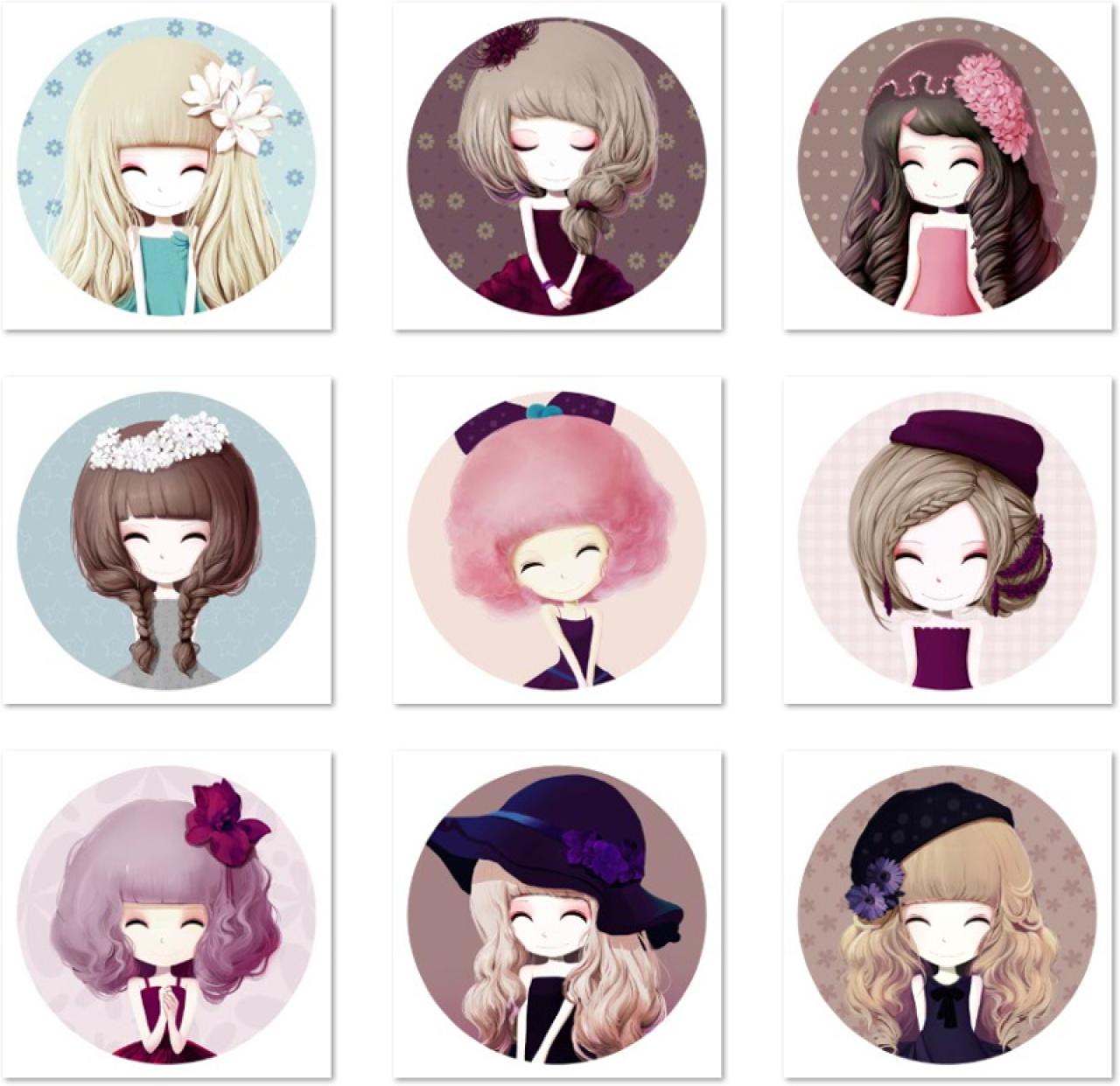 鸢尾、紫菀、薰衣草等花花姑娘女孩头像 预览图