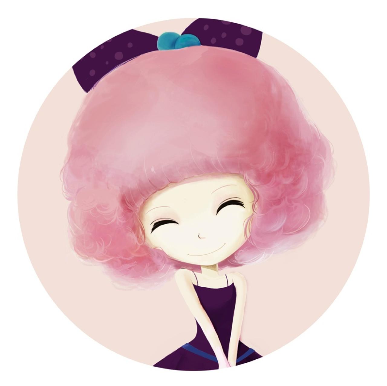 眯眼微笑的花花姑娘茉莉姑娘头像