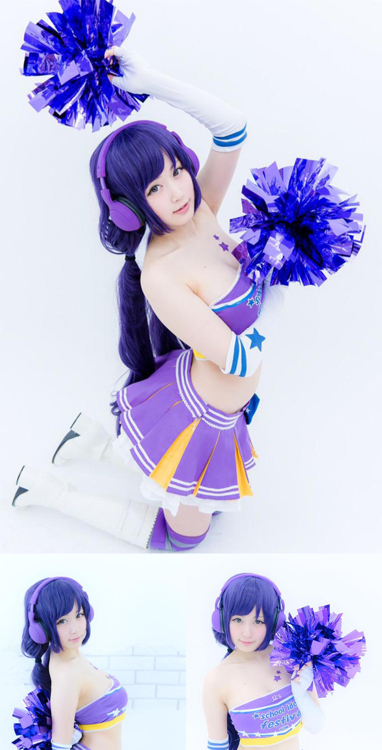 御伽ねこむ扮演LoveLive!东条希拉拉队SR卡牌 预览图 上为ロウガ作品，下为ま～さん作品