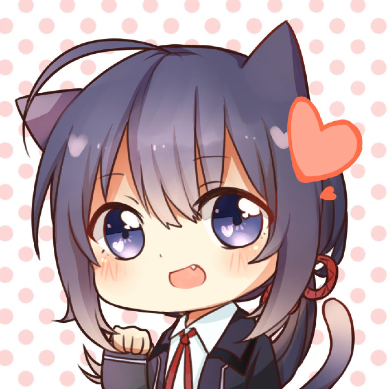 头顶呆毛、戴着猫耳朵、猫尾巴的刀剑乱舞鲶尾藤四郎头像