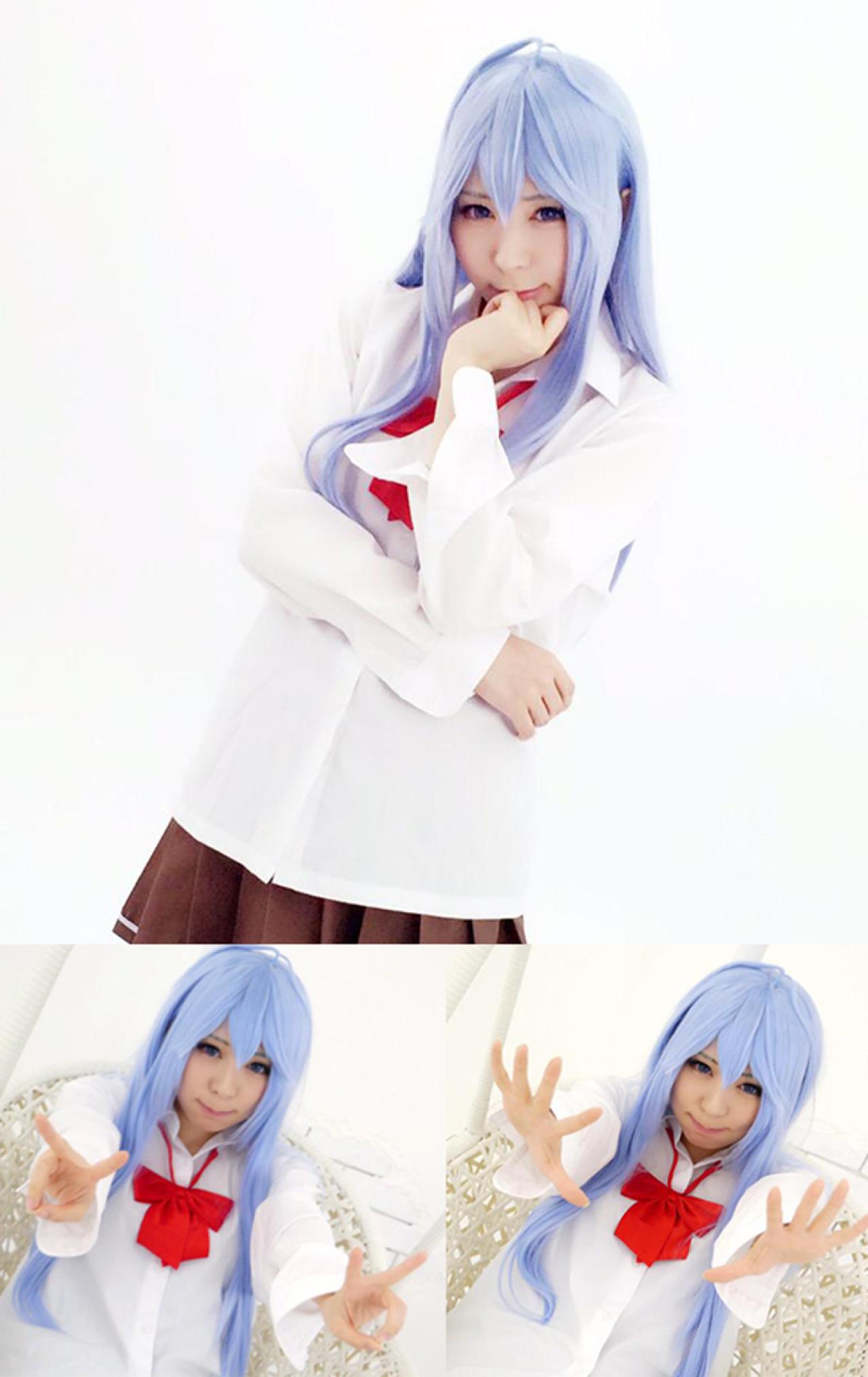 まゆふぁむ白衬衣扮演电波女与青春男藤和艾莉欧 预览图 つかさ拍摄