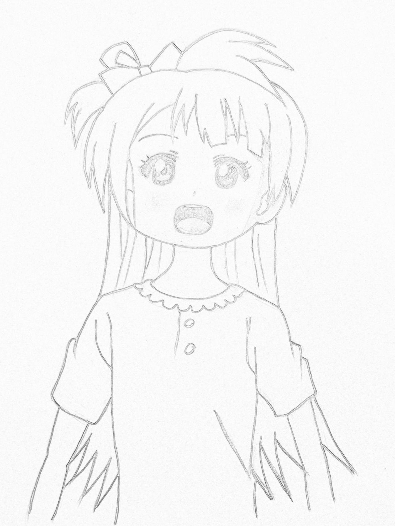 第六步，用粗细的线条勾勒