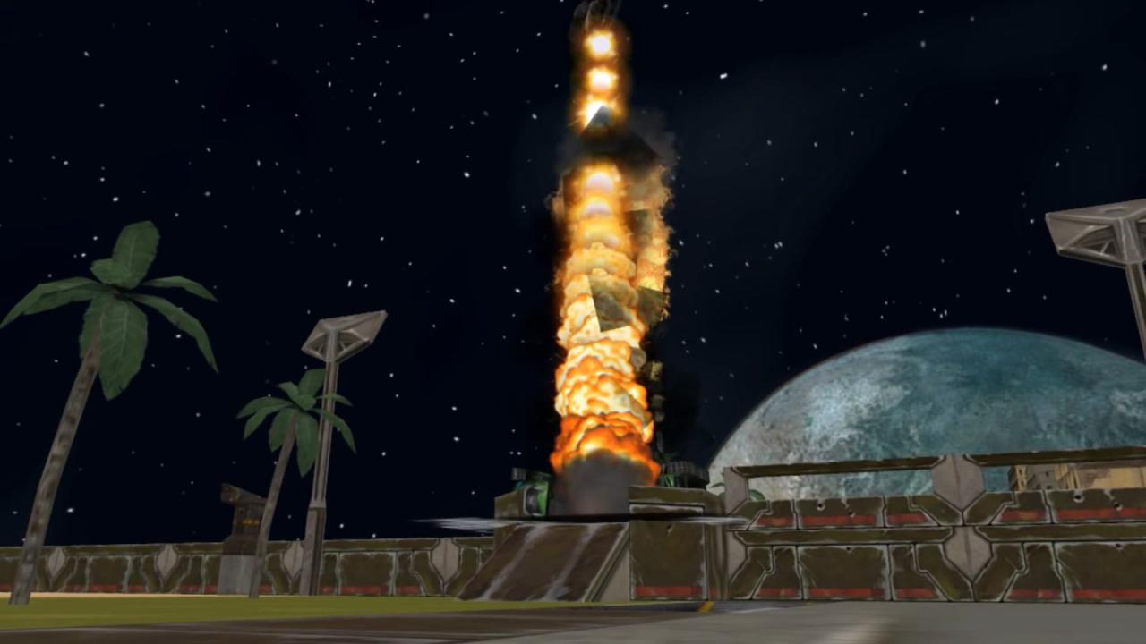 3D坦克火焰炮点火的瞬间导弹升空