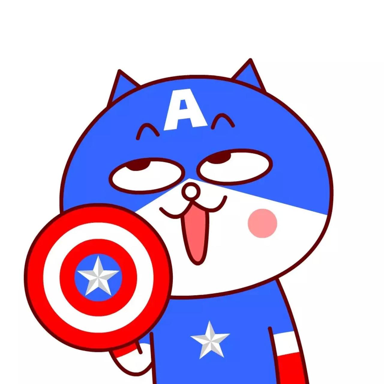 翻白眼的嗷大喵版美国队长头像