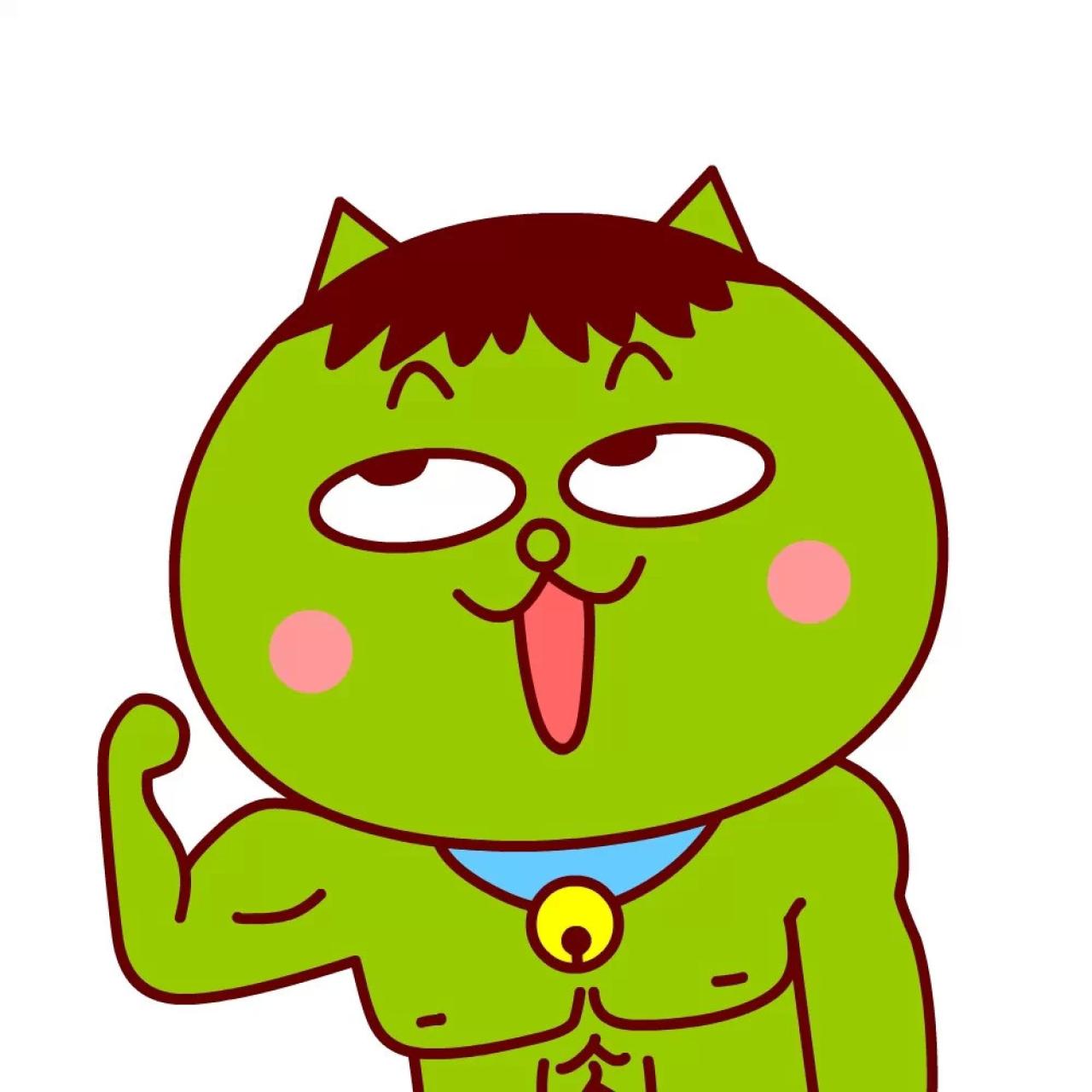 翻白眼的嗷大喵版绿巨人浩克头像