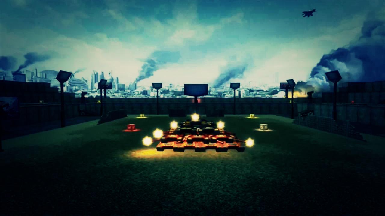 3D坦克排成生日蛋糕形状的激光炮维京