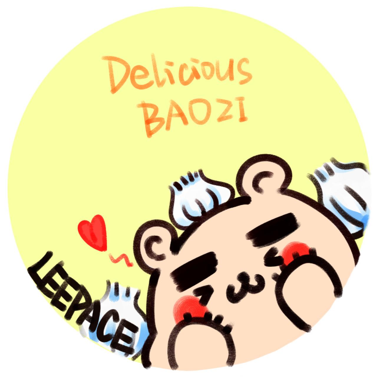 头顶包子的李·佩斯佩佩熊圆头像：Delicious BAOZI 好美味的汤包