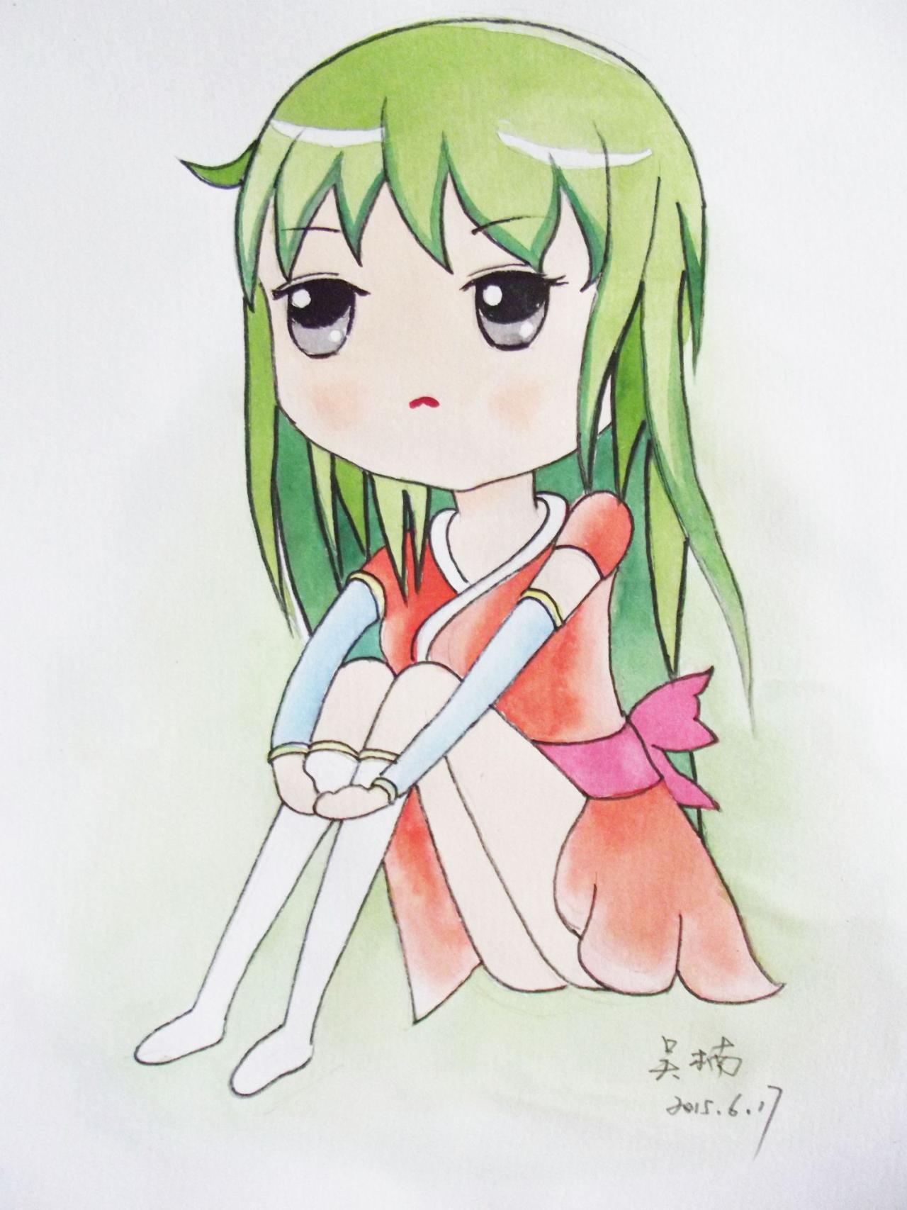 《三国杀》Q版角色小乔 动漫水彩画 吴老师画