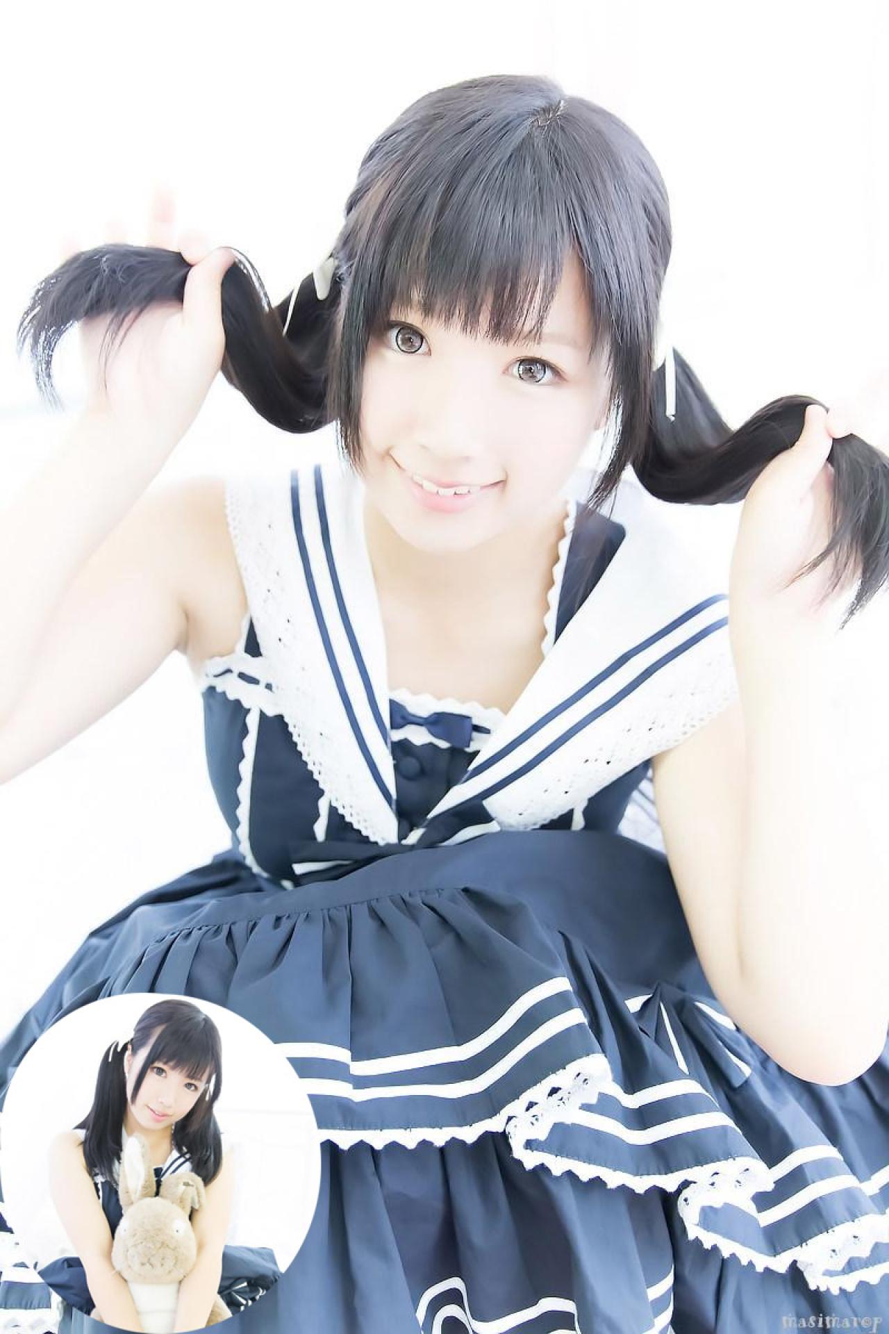 ゆとり蓝色连衣裙摆拍 预览图