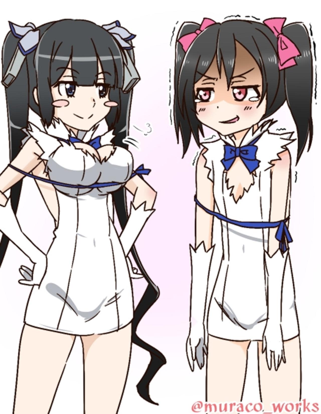 相同服饰的赫斯缇雅与矢泽妮可对比图 画师muraco_works作品