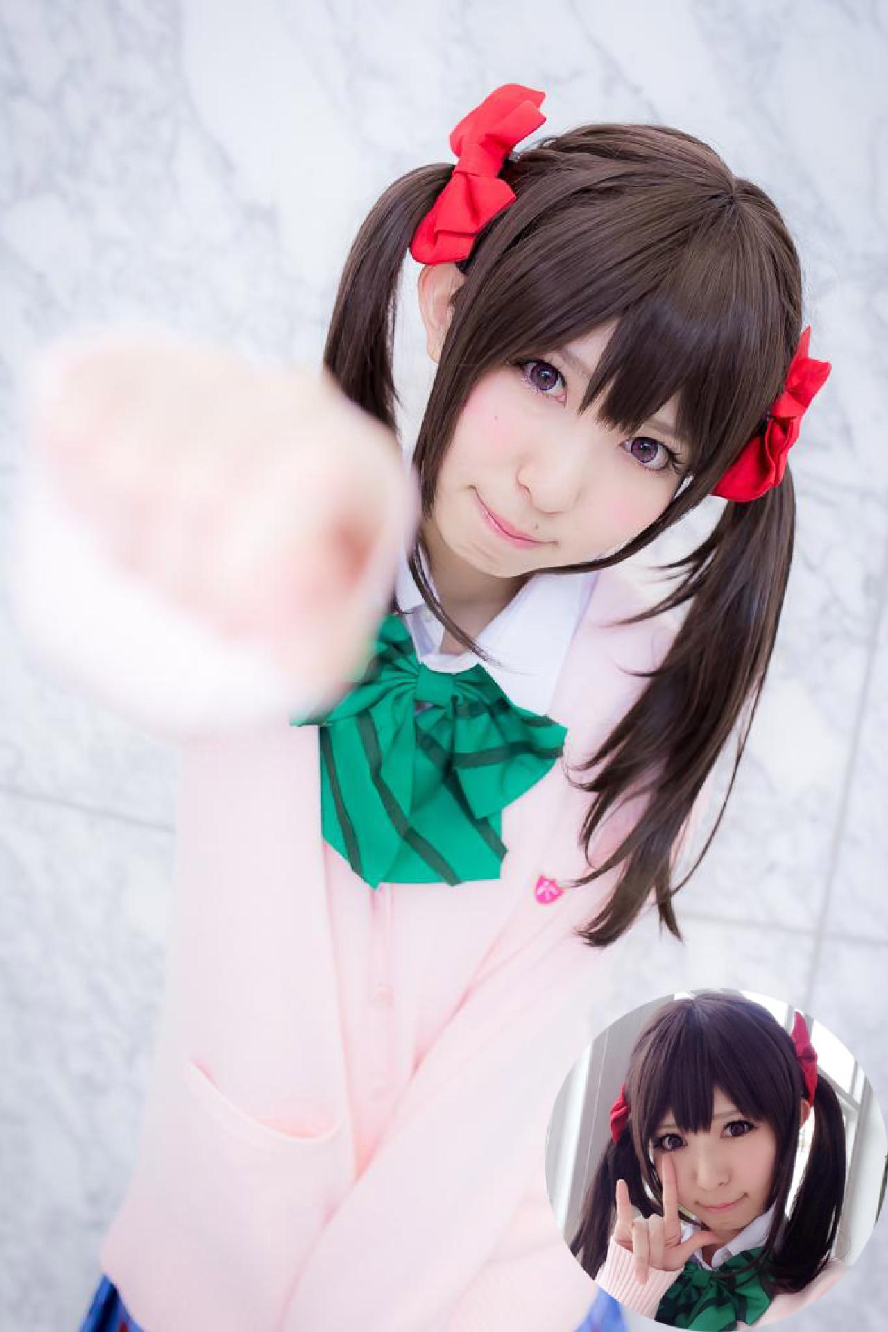 璃波粉色校服扮演LoveLive!矢泽妮可 预览图