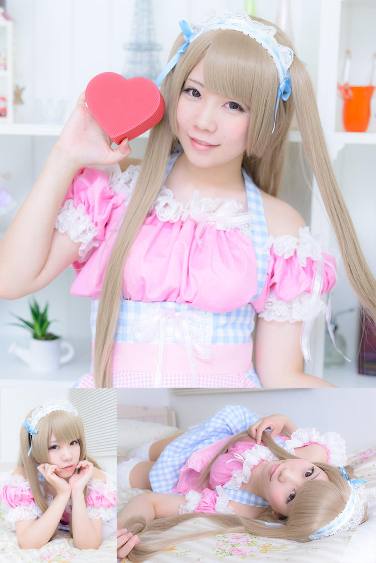 ないる粉色心动女仆装摆拍 预览图