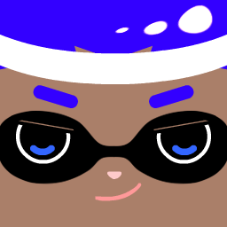 蓝色头发深色皮肤的喷射战士Splatoon Inkling男孩头像