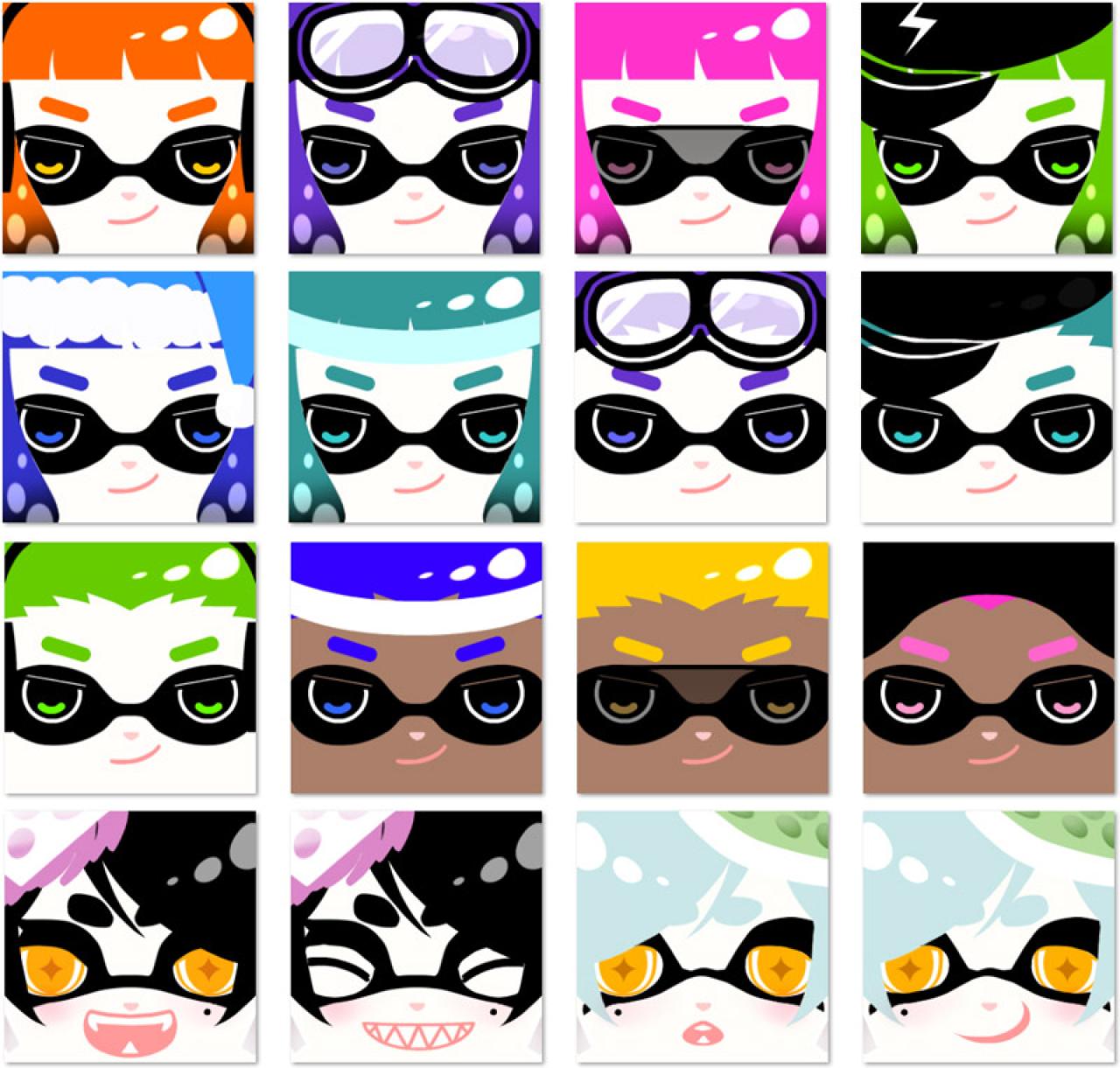 喷射战士Splatoon中Inkling和Squid Sisters方脸头像 预览图