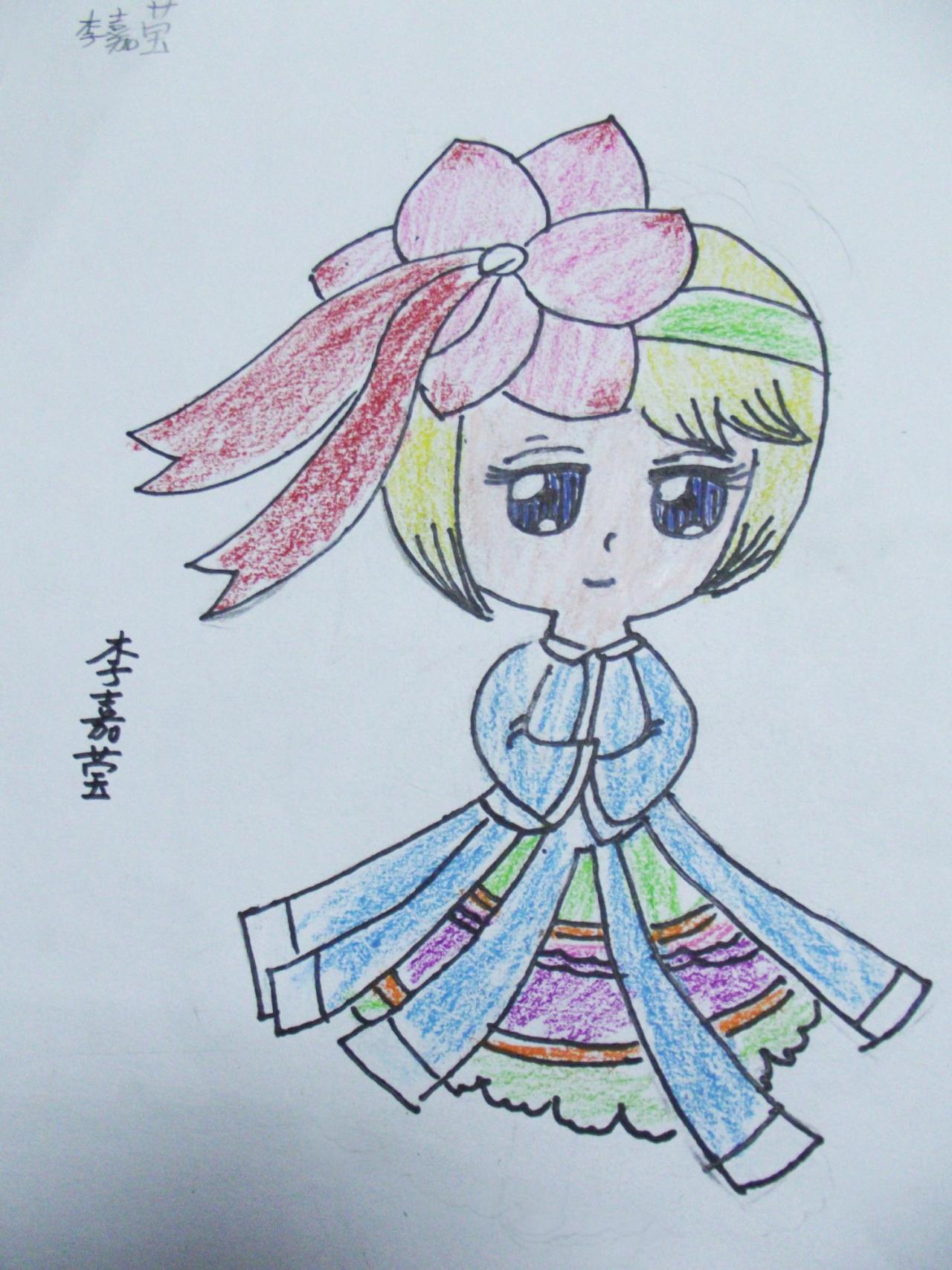 花仙子 李嘉莹画 蜡笔画