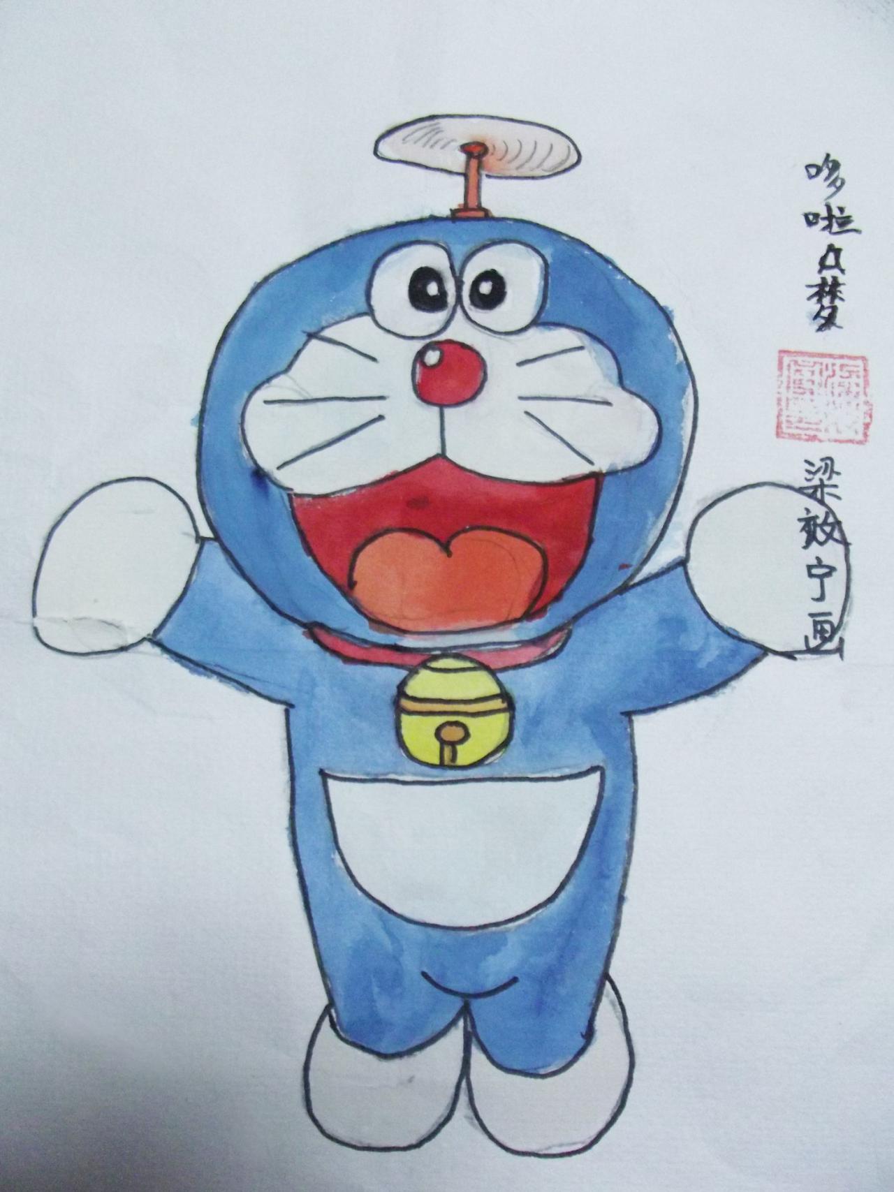 哆啦A梦 梁效宁画