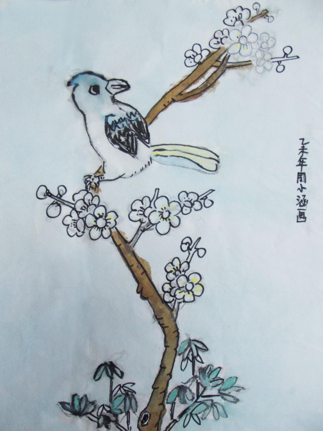 工笔画 鸟 周小涵画