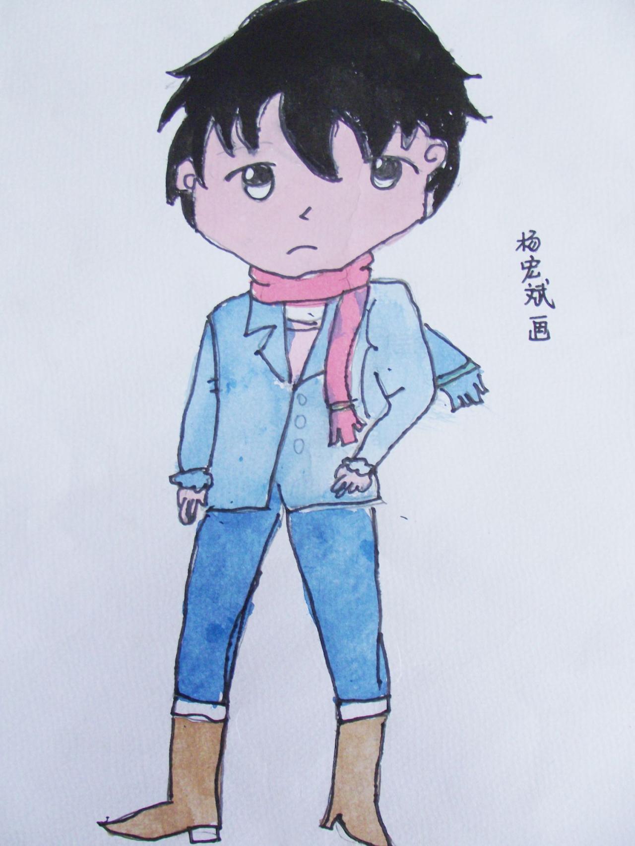 Q版男孩 杨宏斌画