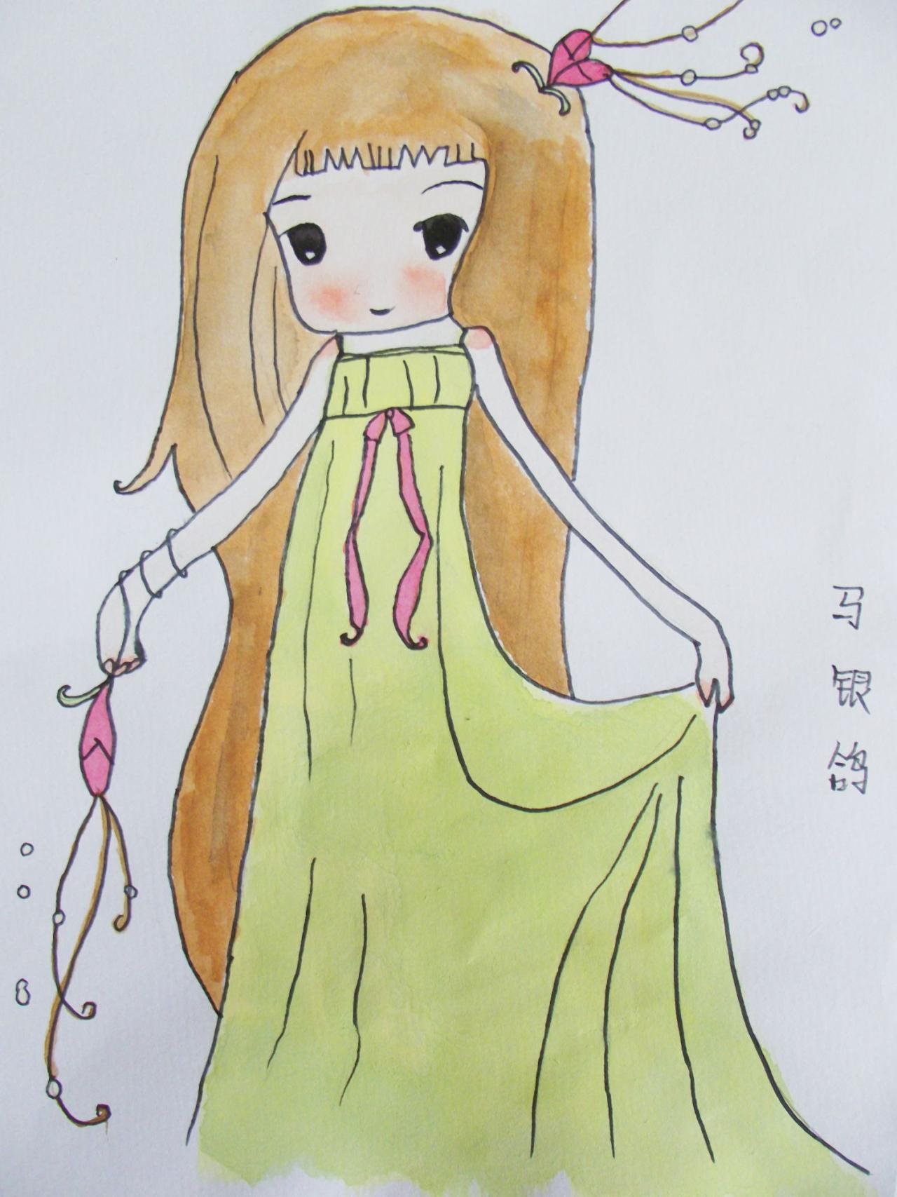 Q版女孩 马银鸽画