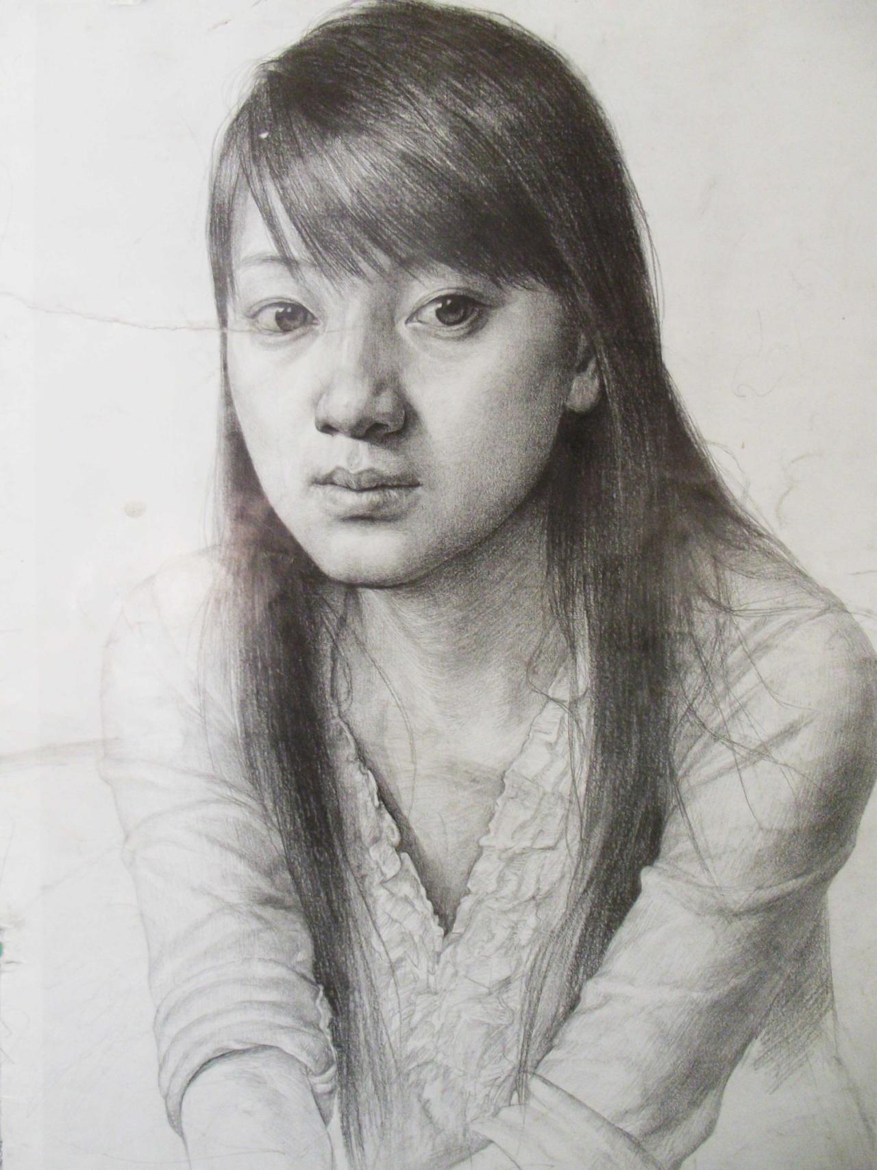 青年女孩 人物素描