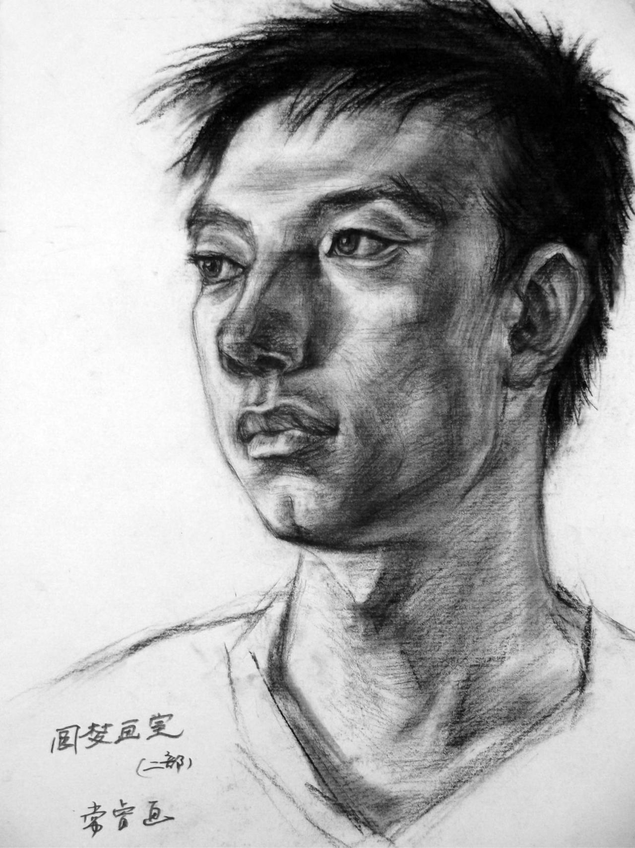 青年男孩 人物素描 常睿画