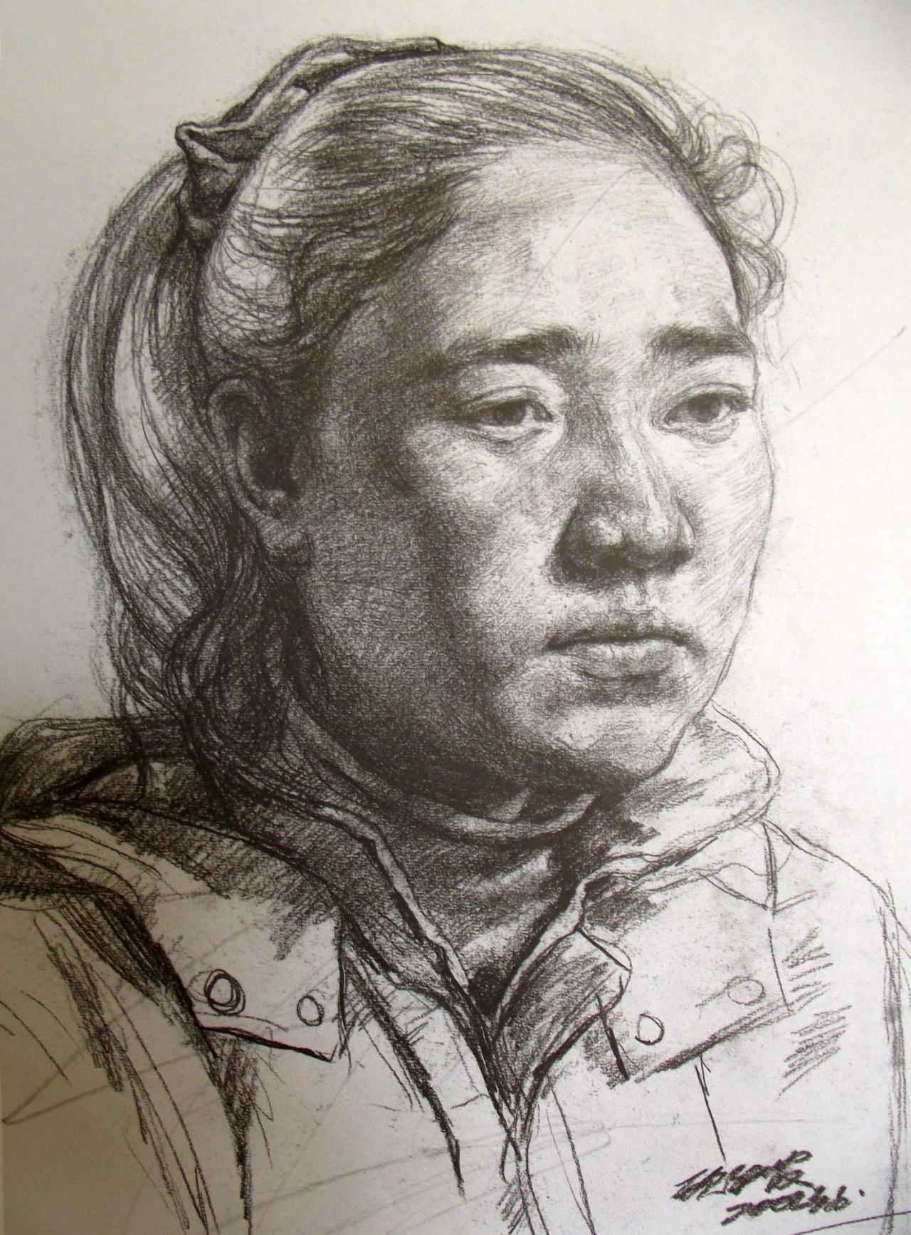 青年女孩 人物素描