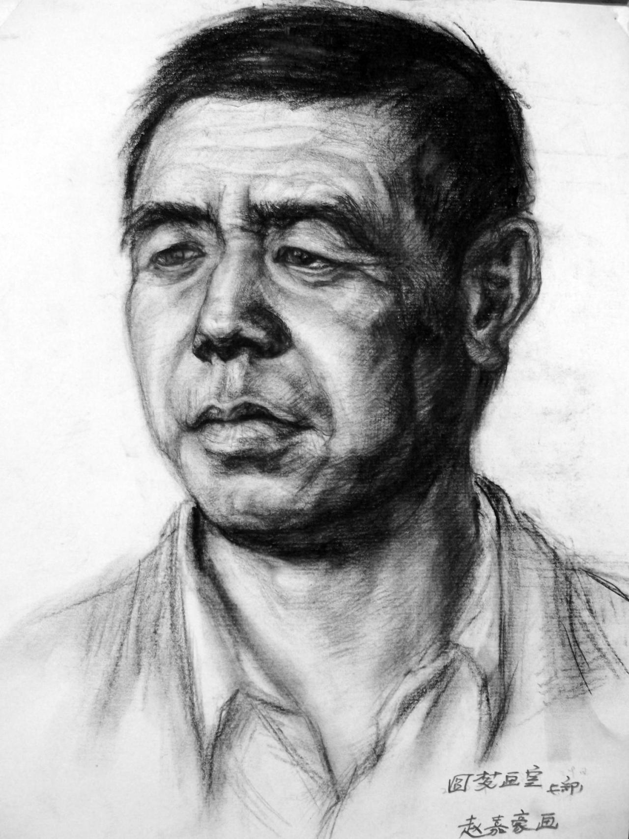 老年男子 人物素描 赵嘉豪画