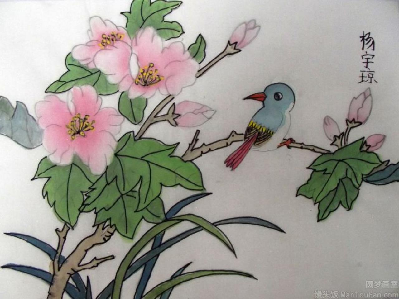鸟 工笔花鸟 杨宇琼画