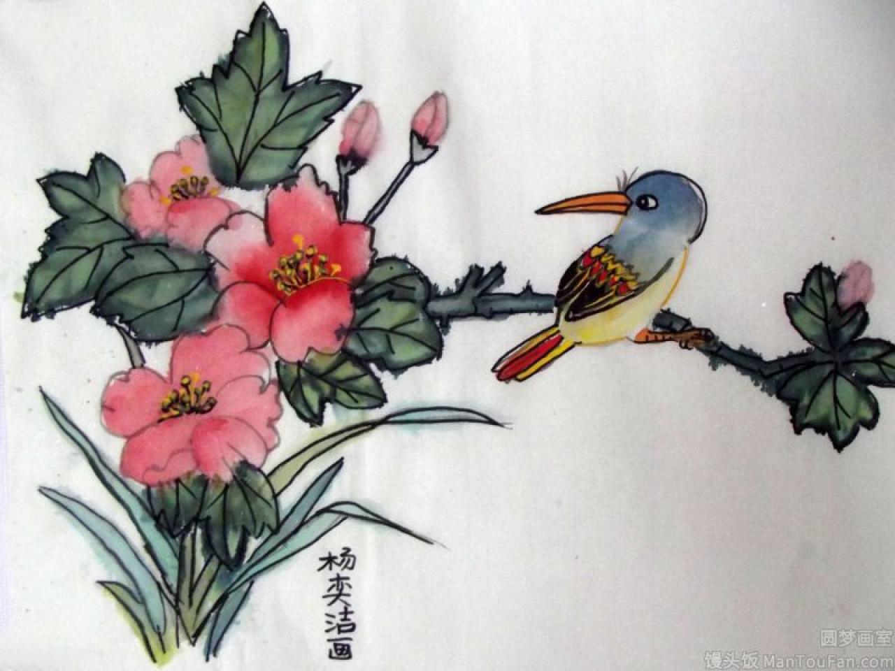 鸟 工笔花鸟 杨奕洁画
