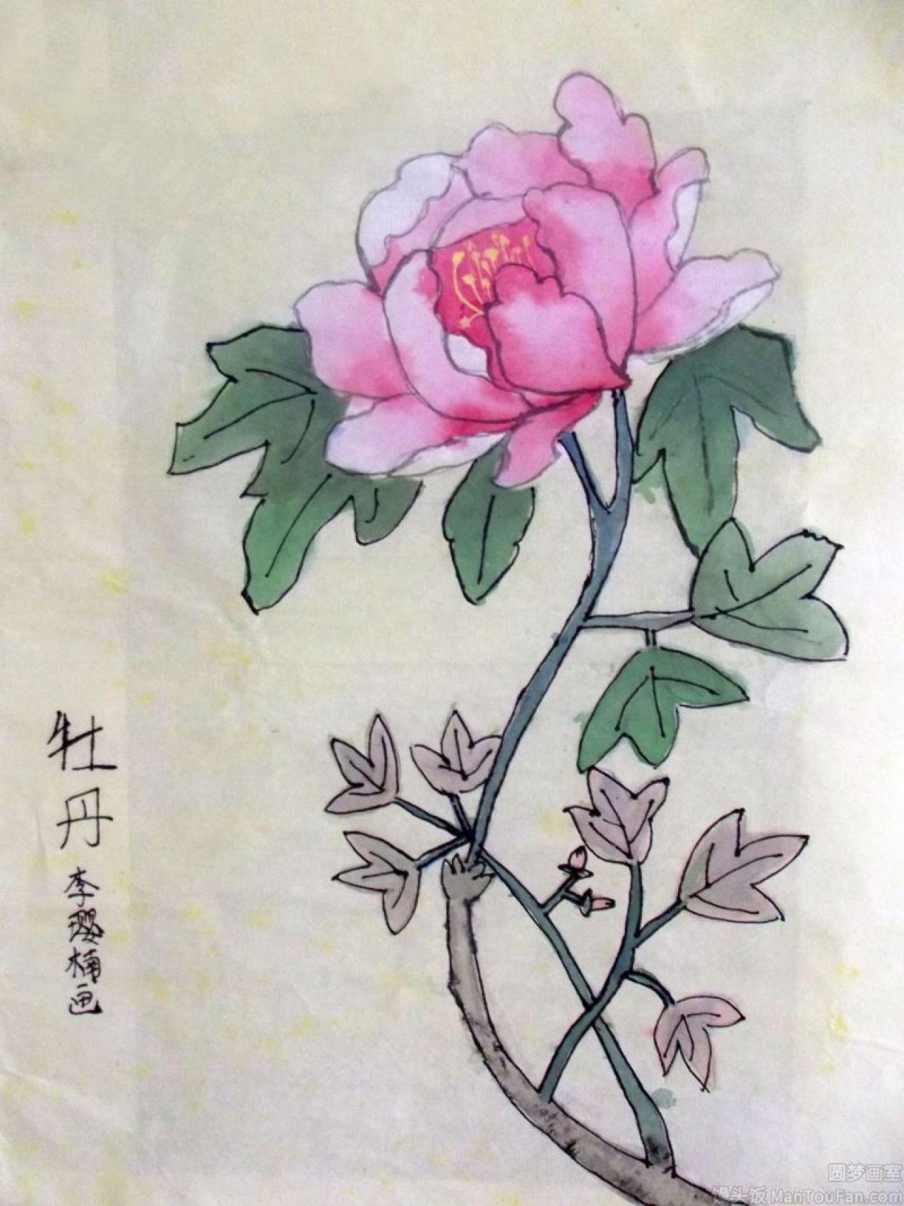 牡丹 工笔花鸟 李璎楠画