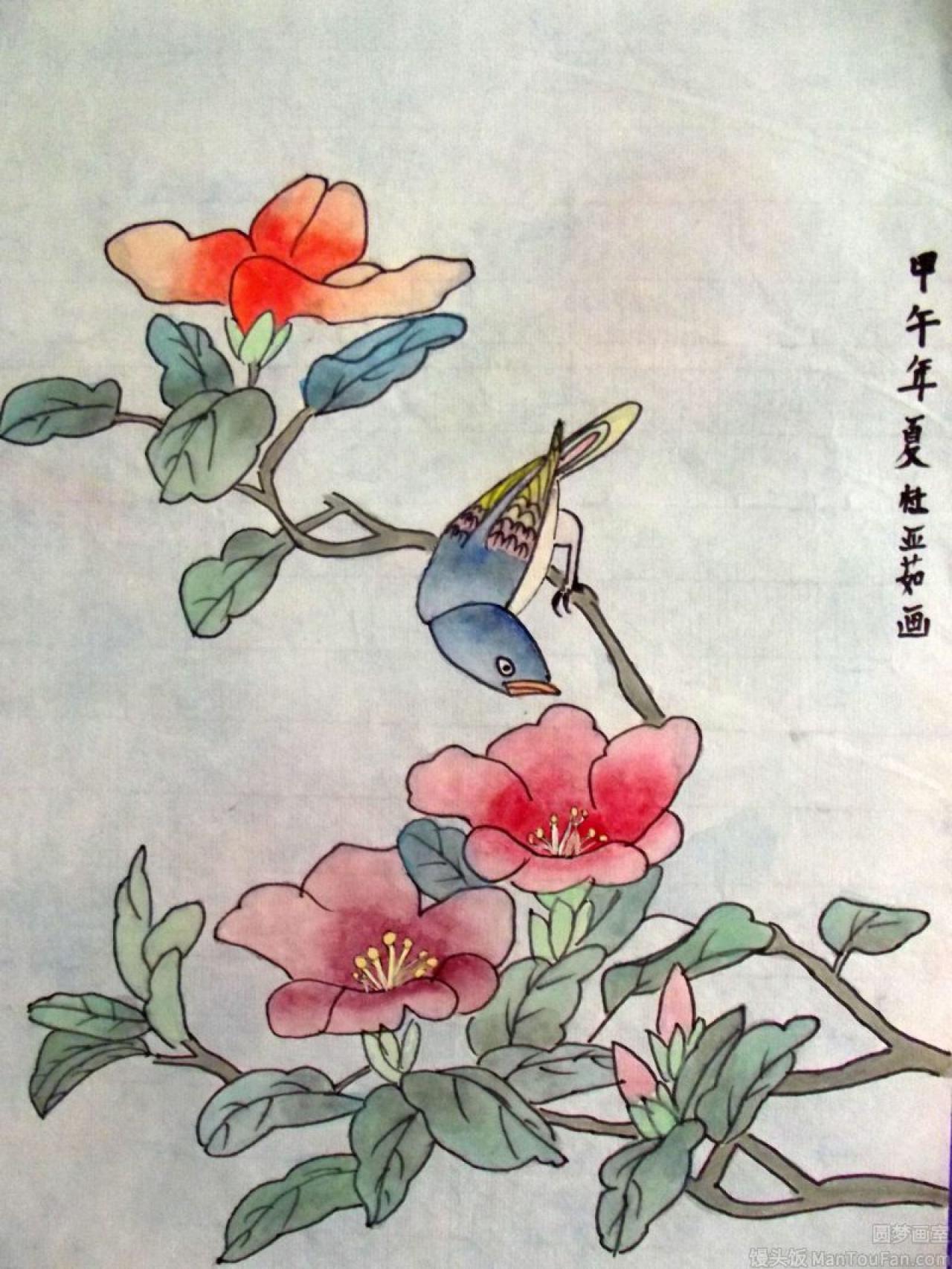 鸟 工笔花鸟 杜亚茹画
