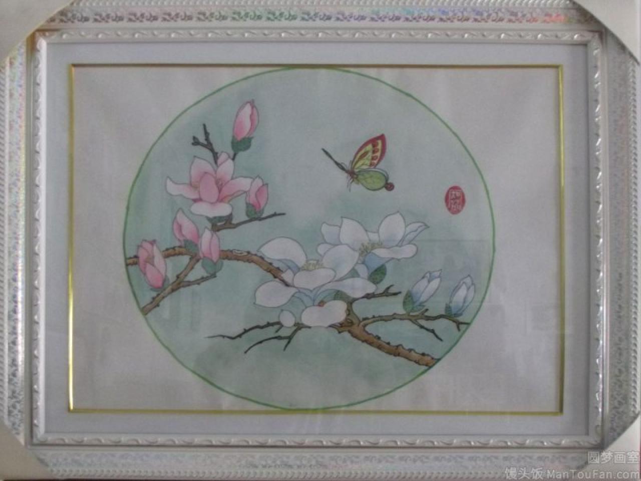 装裱后的 鸟 工笔花鸟