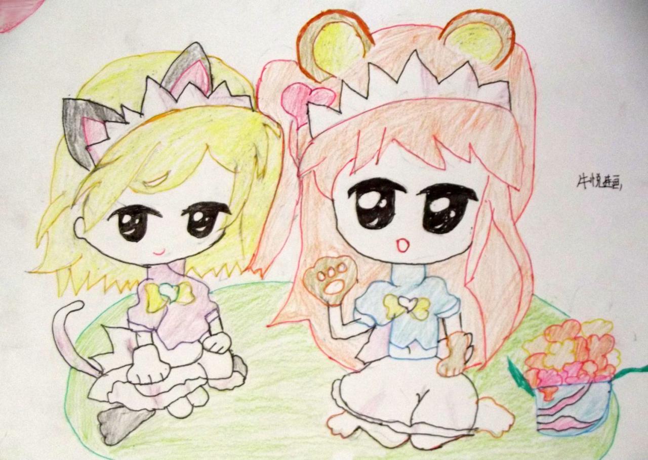 猫耳女孩 Q版动漫 牛悦佳画