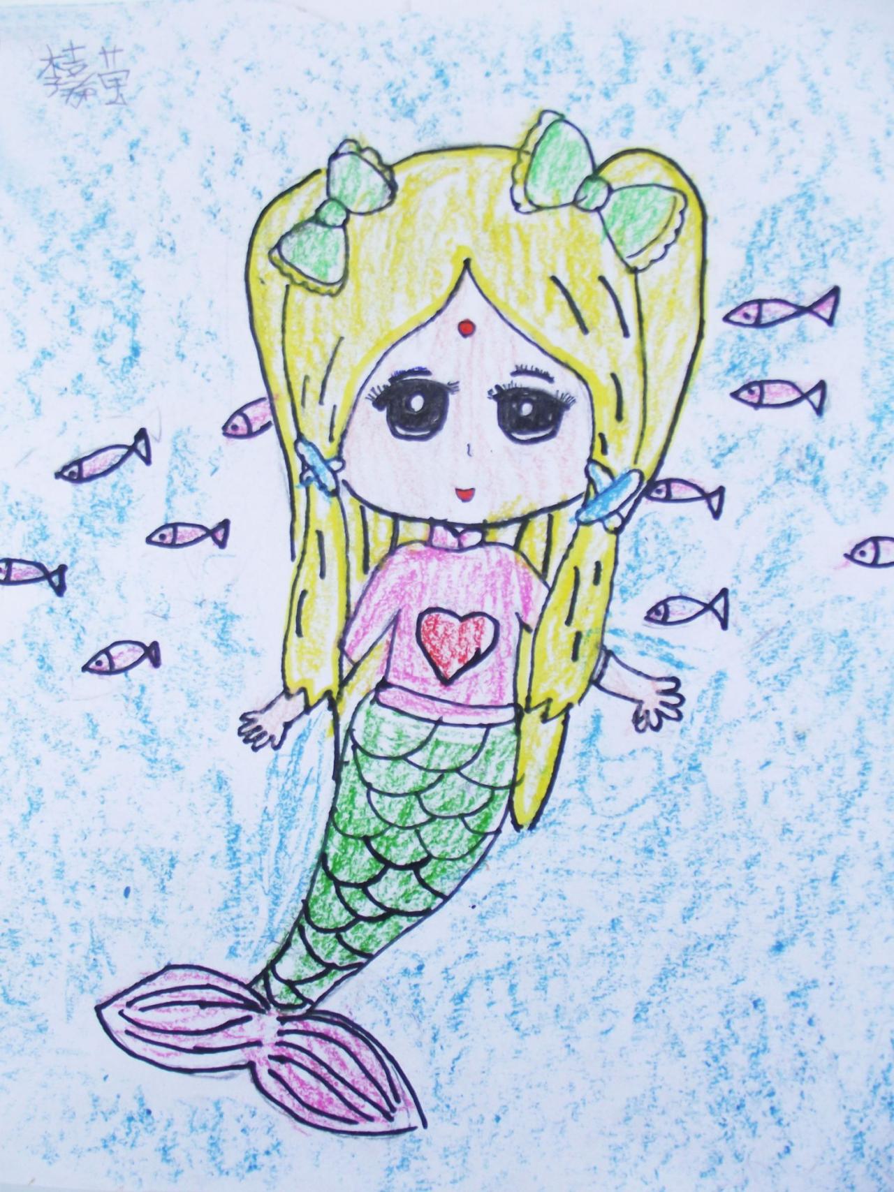 美人鱼公主 Q版动漫 李嘉莹画