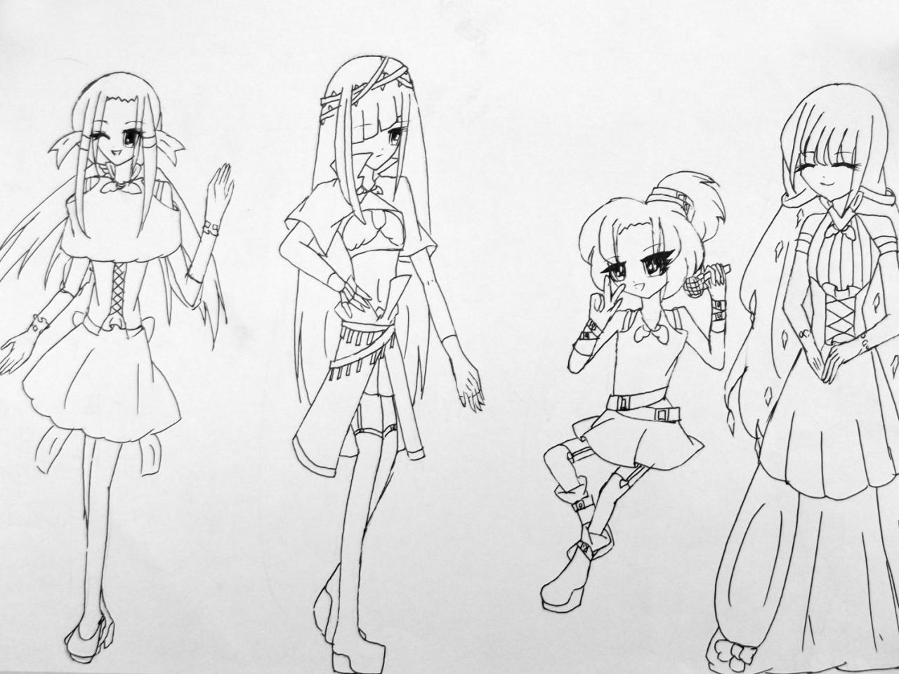 动漫人物线稿 人物设定图 原佳仪画