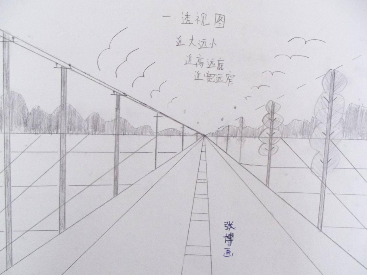 素描透视图 张博画