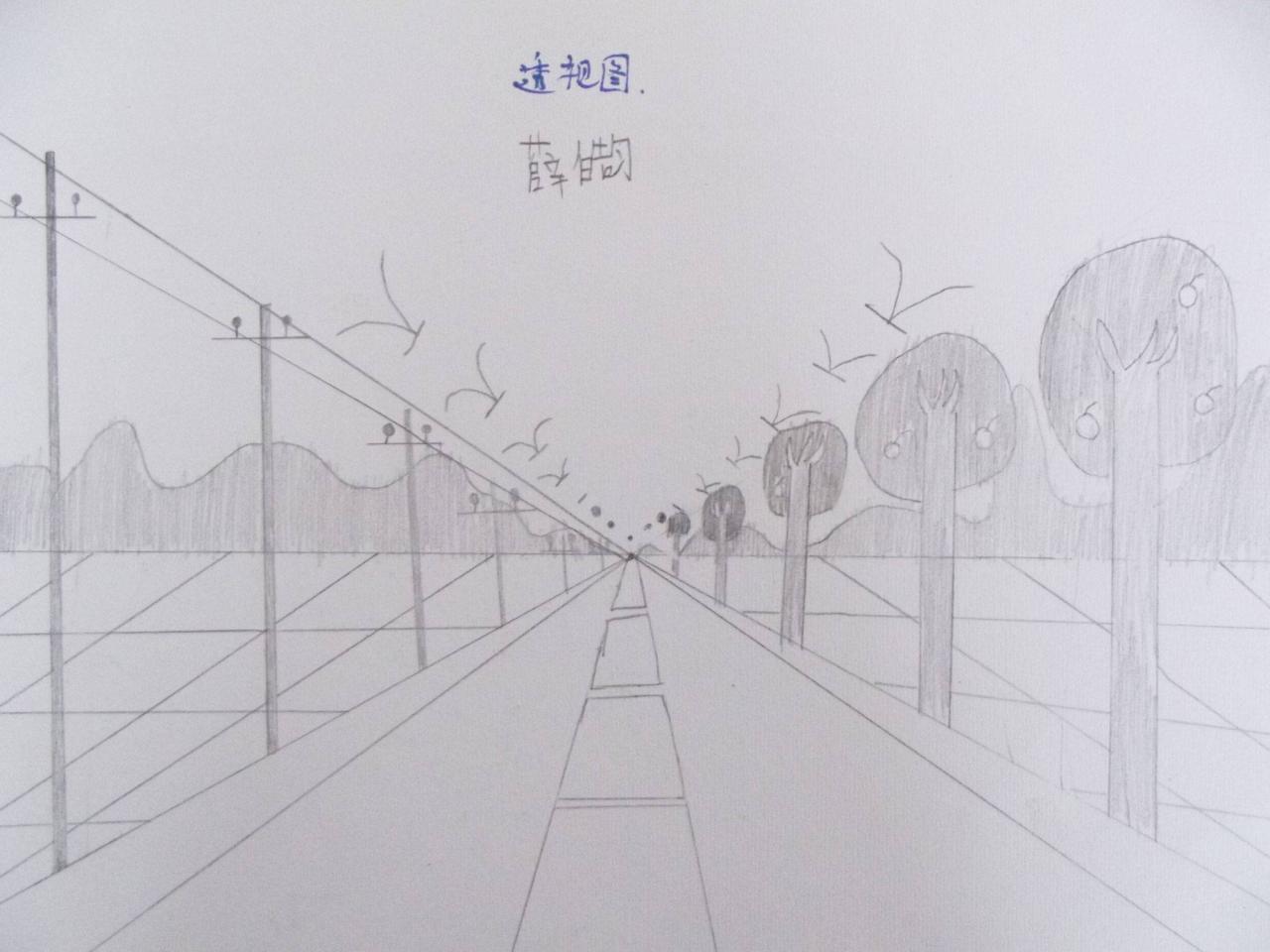 素描透视图 薛皓匀画