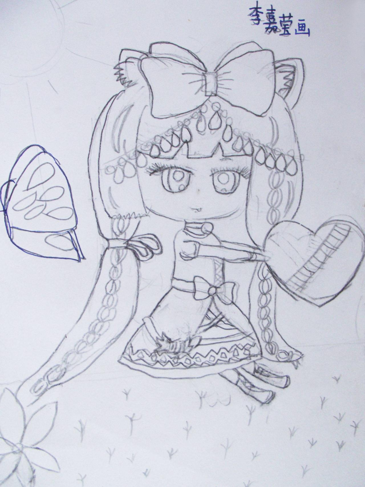 Q版女孩线稿 李嘉莹画