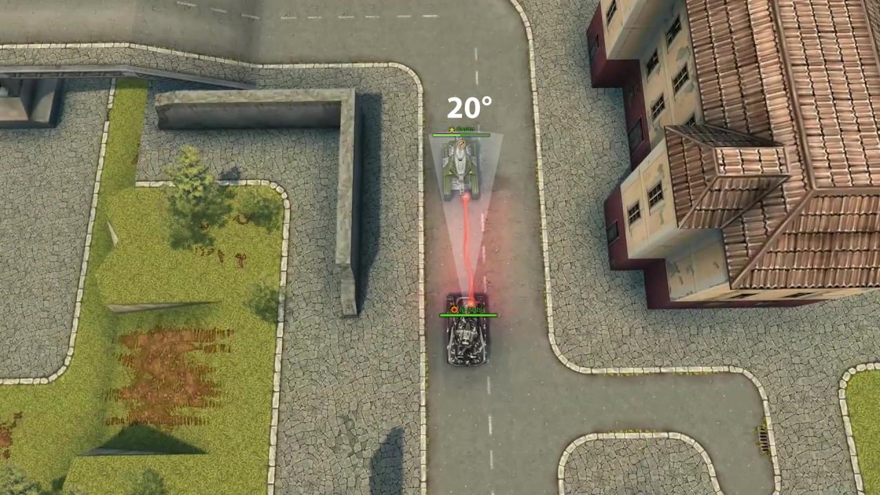 3D坦克磁力炮射击角度为20度