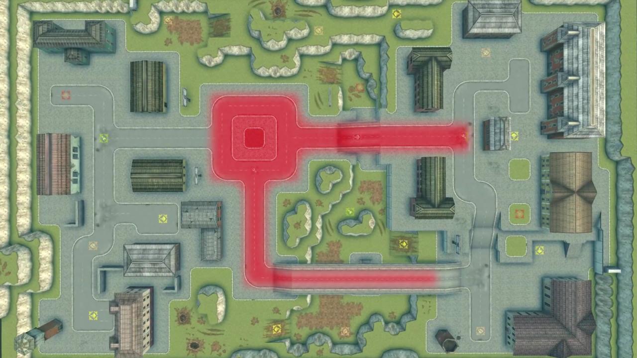 3D坦克山城3C地图中离子炮应避开的空旷区域