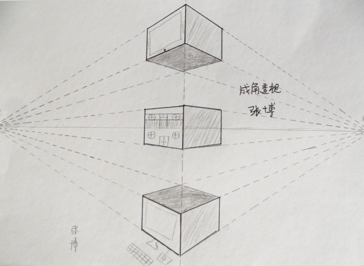 成角透视图 张博画
