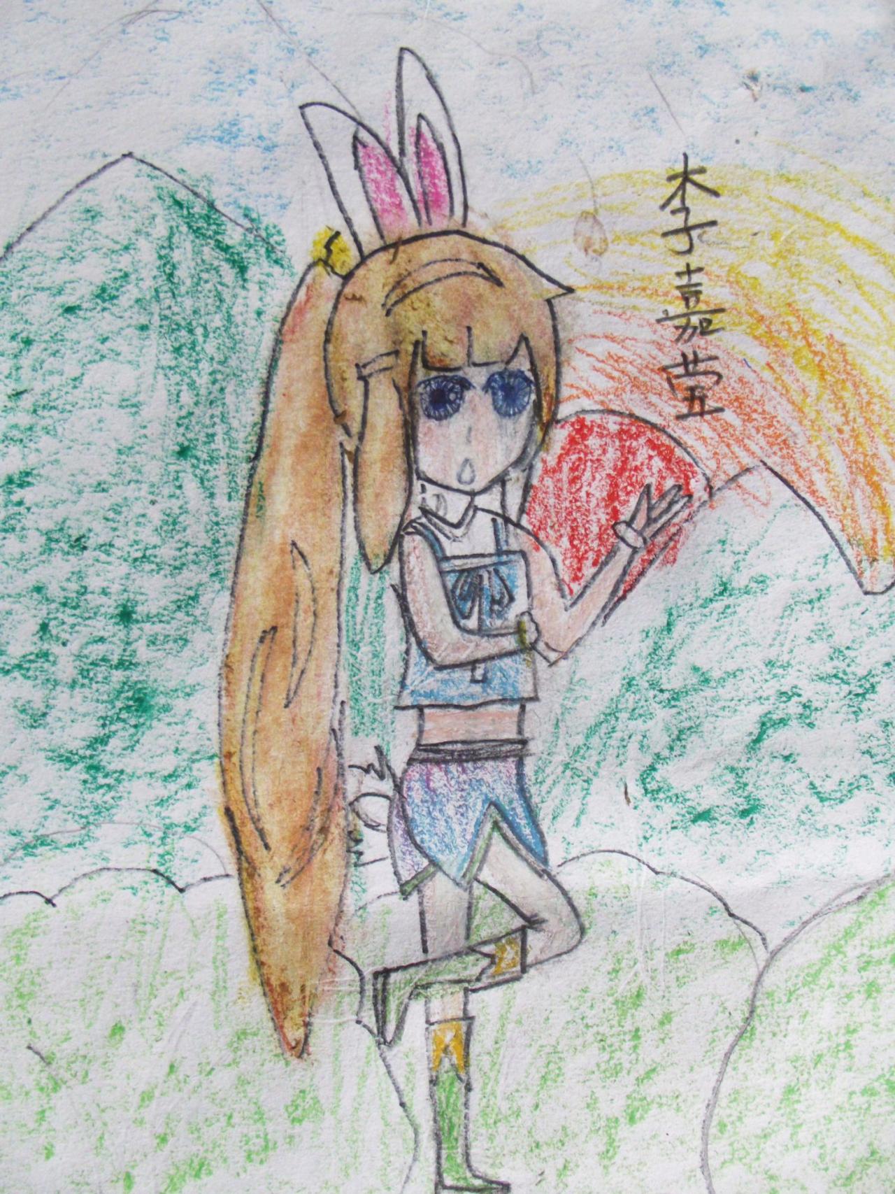 兔耳朵女孩 李嘉莹画