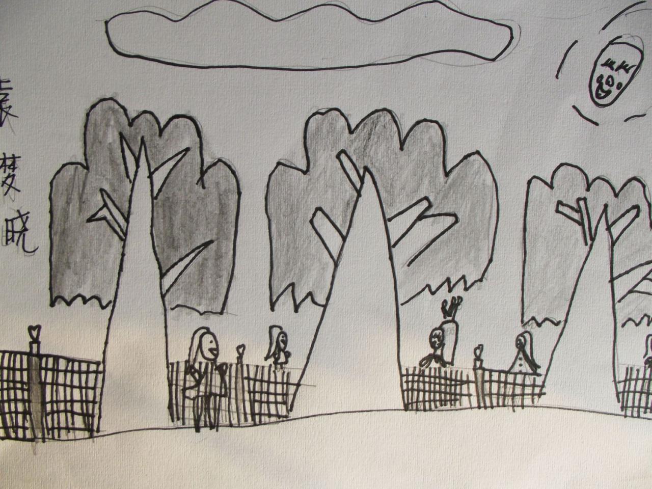 风景铅笔画 袁梦晓画