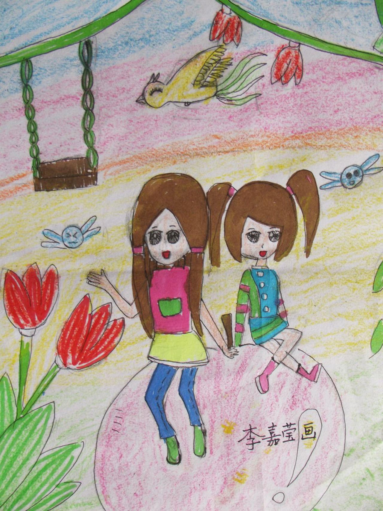 姐妹 李嘉莹画